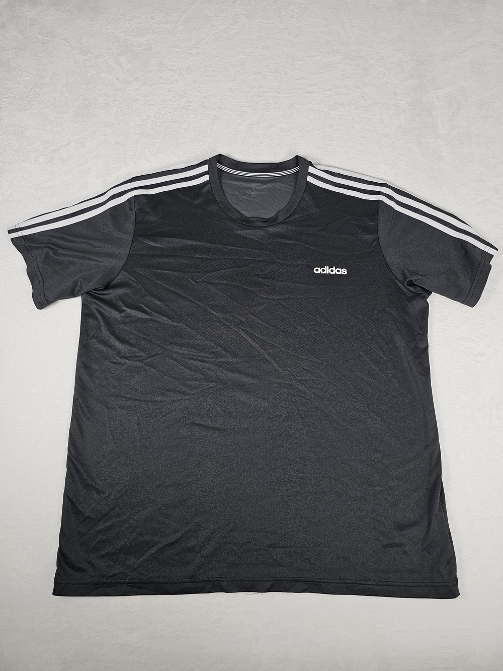 Adidas T Shirt Mens 2XL Black Three Stripe Primegreen AeroReady